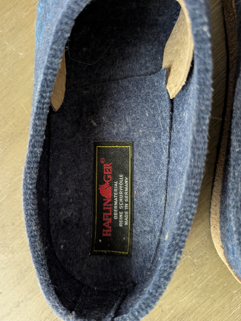 Haflinger Navy Blue Wool Embroidered Floral Clogs Slippers EU 41 Made in Germany - Picture 5 of 9